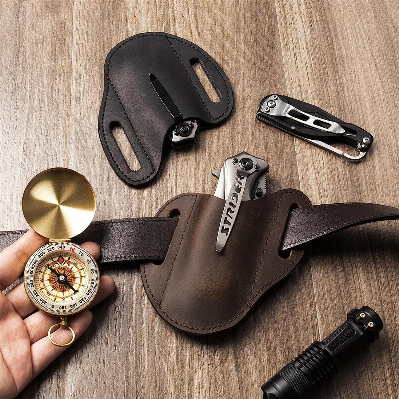 Edc Carry Belt - Hakiki Deri Kılıf Katlanır Bıçak Tutucu