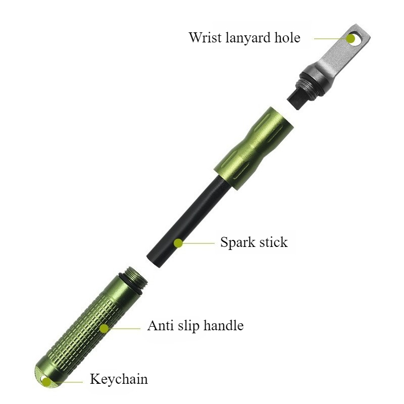 Ferro Rod Striker - Taşınabilir Su Geçirmez Çakmaklı Acil Durum