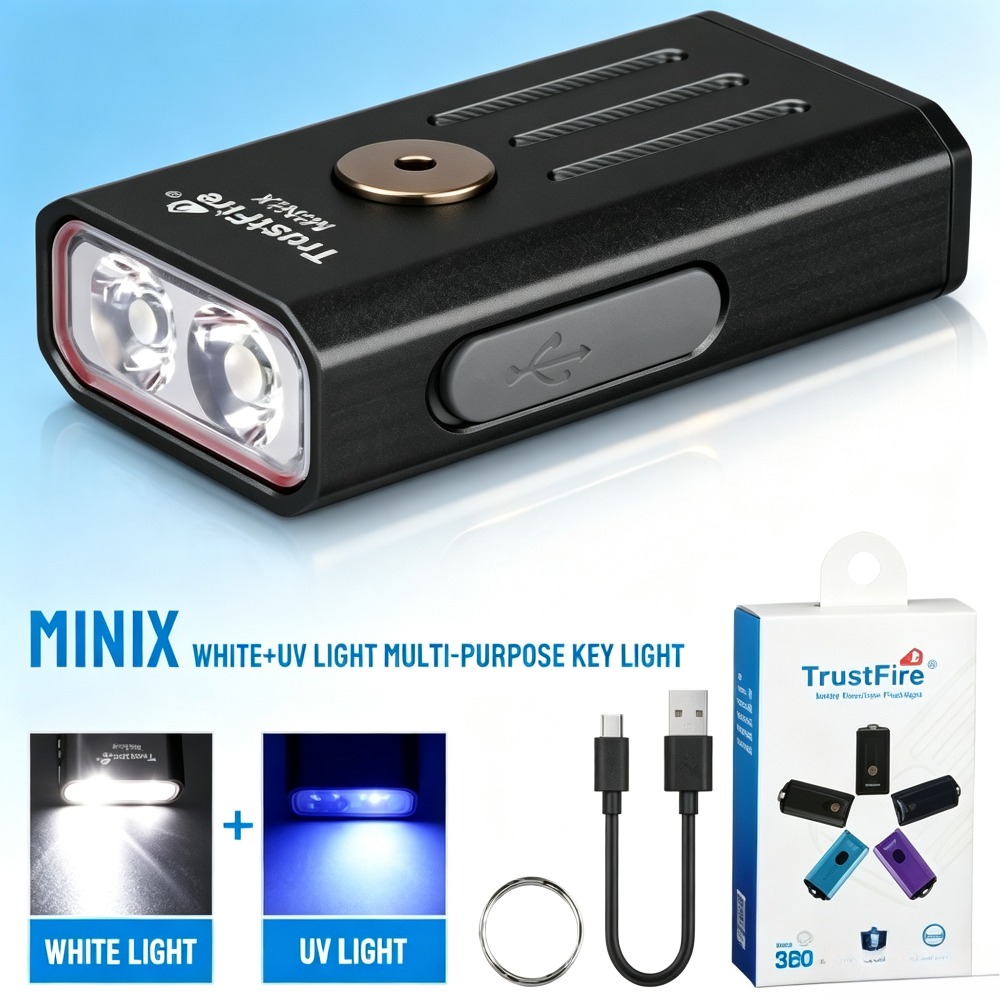 Edc Carry Flashlight - Mini EDC Anahtarlık Feneri 320LM 365nm