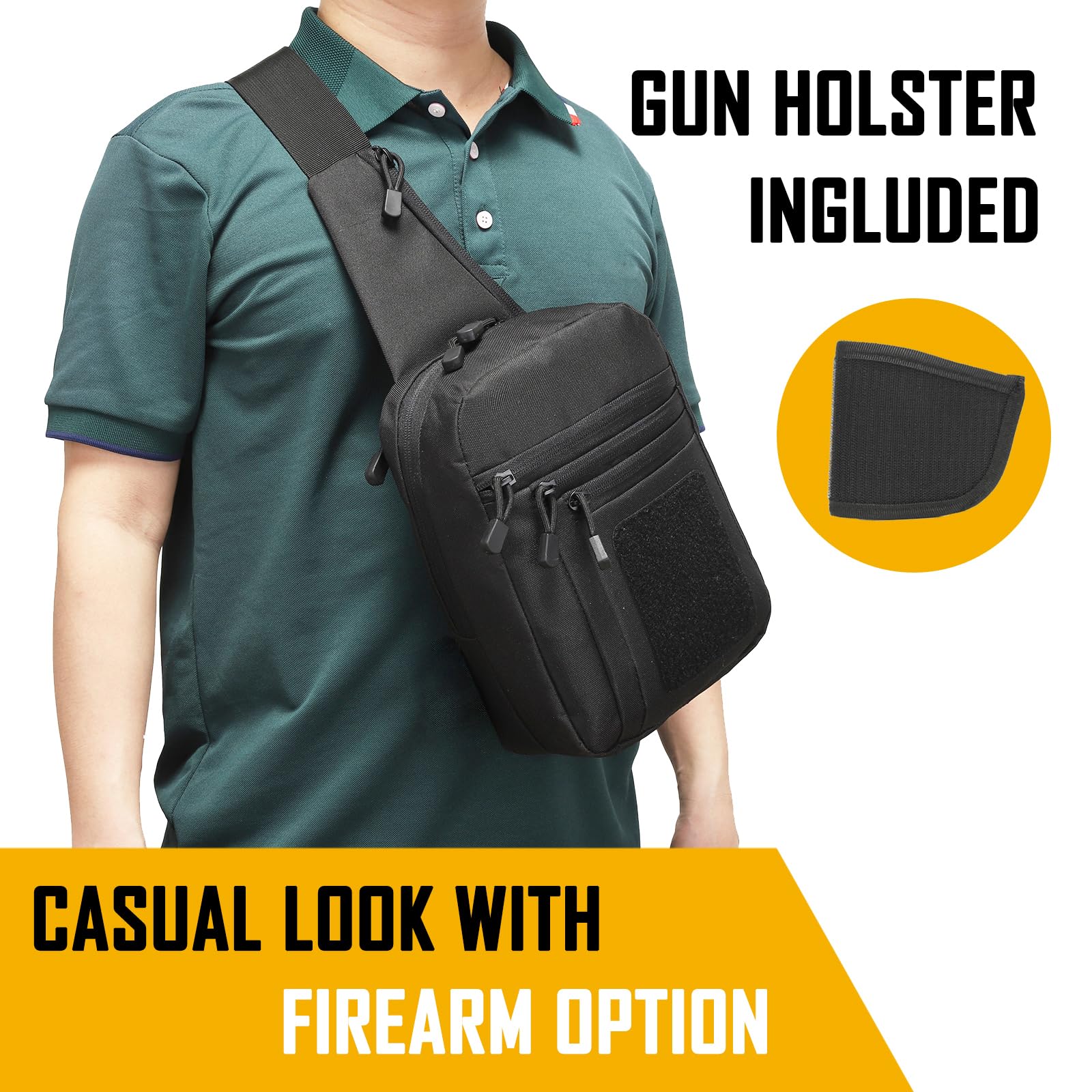 Edc Carry Fanny Pack - Erkekler için Gizli Taşıma Çapraz Askılı