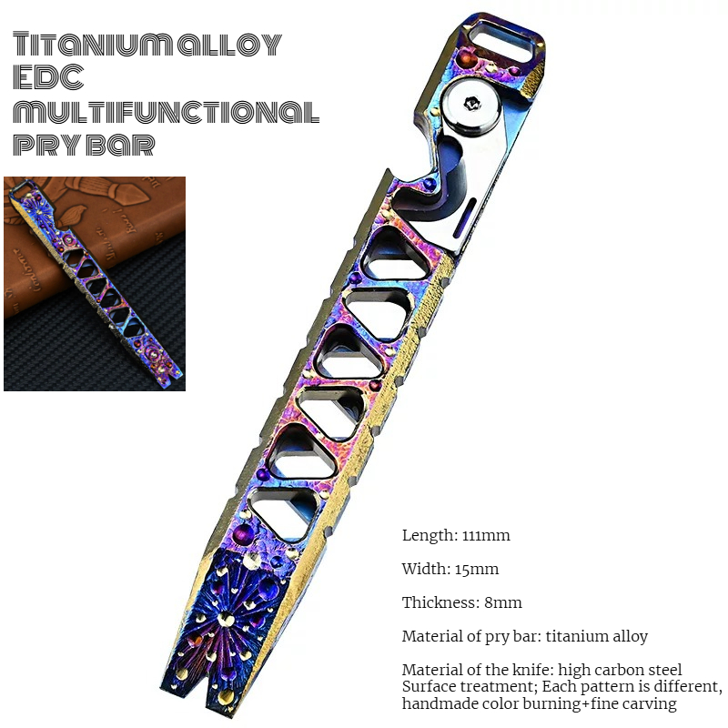 Titanium Pry Bar - CNC Titanyum Alaşımlı Çok Fonksiyonlu Levye