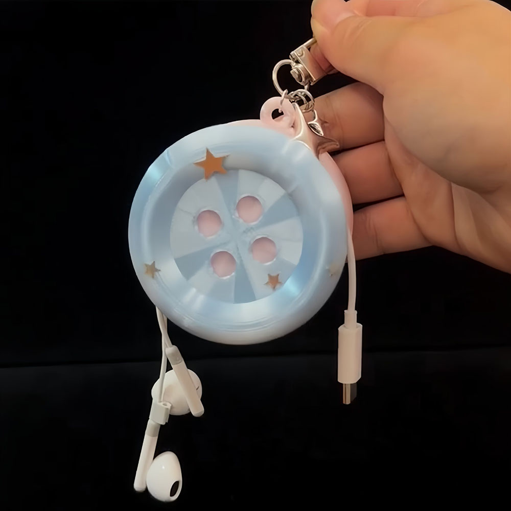 Taşınabilir Kawaii Düğmeli Kab - Cable Winder Keychain incelemesi ve fiyatı